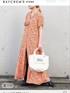 フラワープリント開襟ワンピース　OUTDOOR PRODUCTS