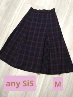 any SiS　チェック柄　膝丈　スカート