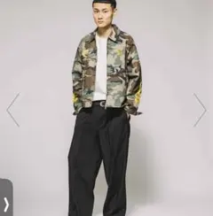 ワイドストレートシルエット ワンタック スラックスパンツ 25ss ブラック