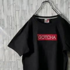 GOTCHA バック刺繍 ボックス刺繍ロゴ Tシャツ ブラック メンズL
