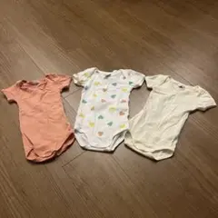 Petit Bateau ベビー肌着 3点セット 6m／ロンパース半袖ボディ