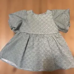 キッズ 半袖 ジャガードパフスリーブ