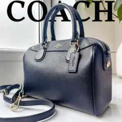 ほぼ未使用✨ COACH コーチ ミニボストンバッグ 2way ダークネイビー