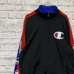 チャンピオン　！ジャージ　トラックジャケットブラックXL ロゴ刺繍87