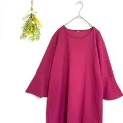 スクロール♡袖フリルワンピース　レディース　マタニティ　ゆったり