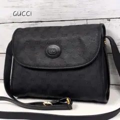 GUCCI グッチ ショルダーバッグ GG柄 キャンバス ブラック 90781