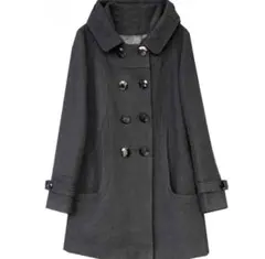 チェスターコート フード付き レディース 5L グレー