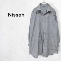 ニッセン Nissen ストライプ 長袖シャツ ボーダー ブラック ホワイト Lのサムネイル