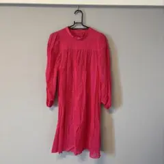 Child Woman Stripes ピンク　ワンピース　フリーサイズ