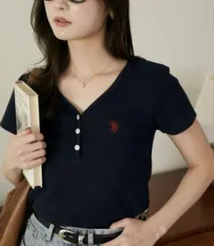 U.S. POLO ASSN. × PUBLUX 別注 ヘンリーネック Tシャツのサムネイル