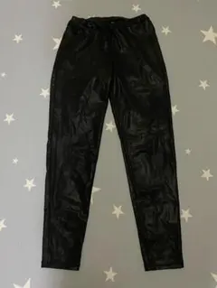 コムサプラチナ　Gabardine K.T フェイクレザー　レギンスパンツ