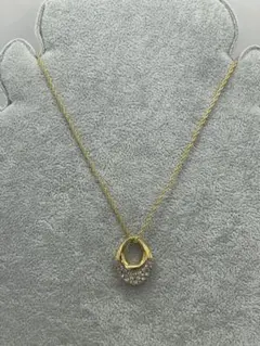 LANVIN ランバン　ネックレス　ラインストーン　ヴィンテージゴールド