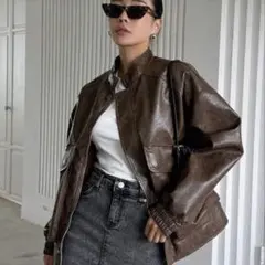 dazy　レザージャケット　茶色　アウター