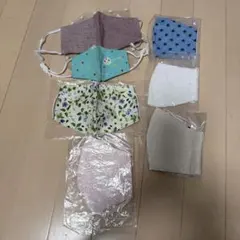 布製マスク 7枚セット ハンドメイドマスク　レディースサイズ6枚、キッズ１枚