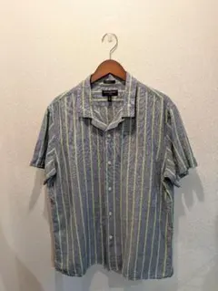 美品　バナナリパブリック　シャツ　オープンカラー　リネンコットン　ストライプのサムネイル