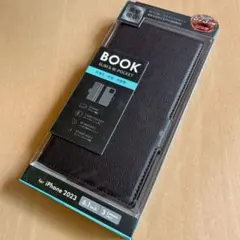 【iPhone 15 Pro】薄型・軽量PUレザー手帳ケース ブラック