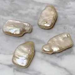 bk823/SALE！淡水パール◇つやつや　シャンパンピンクベージュ 4個