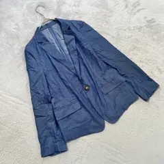 【ロペピクニック】（38）テーラードジャケット ブルー 薄手 オフィスカジュアル