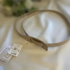 【未使用タグ付】bou jeloud レザーターンバックベルト　シンプルベージュ