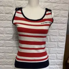 【美品】CLĀTHAS ストライプニットタンクトップ