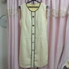 シワありのため格安♥ノースリーブバイカラーワンピースドレス