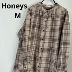 Honeys レディース　長袖ワンピース　M 春服　ギンガムチェック柄