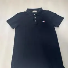 メゾンキツネポロシャツ 刺繍ロゴ付き Size S 黒のサムネイル