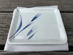 陶器製 麦の穂柄 スクエアプレート 皿