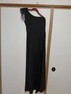 ブラック ワンショルダー ロングドレス