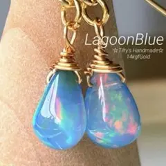 宝石質ラブラドライトAA++ ペアシェイプブレオレットカットのピアス