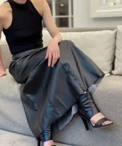 試着のみ conn tokyo レザーライクパネルスカート 1 日本製