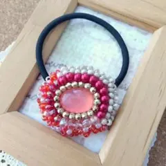 【H-1047】ビーズ刺繍ヘアゴム
