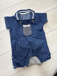 デニム 半袖ロンパース 60〜70