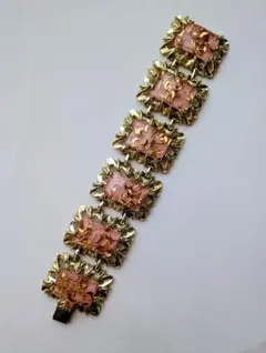 50'S ピンク コンフェッティ パネル ブレスレット ヴィンテージ