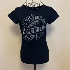 R-LONDONラインストーン ロゴ 半袖 Tシャツ