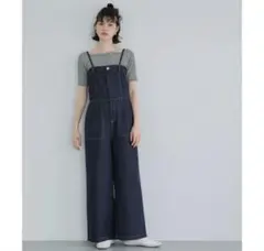 COCA サマーデニム ベアサロペット インディゴ レディース