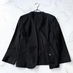 ✨美品✨ ESTNATION ノーカラージャケット　フックボタン　紺L