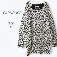 a3343▶バーンドア　長袖カットソー　チュニック【M】豹柄　袖口リボン　春秋