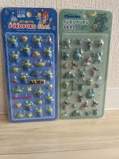 トイストーリー モンスターズインク シール2枚セット　ディズニーぷくぷくシール