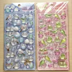 シマエナガ　ぷっくりシール　3D うぐいすダイヤモンドポップシール