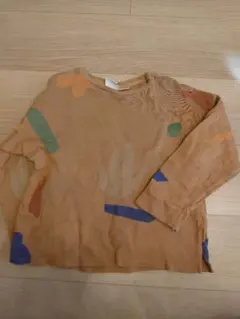 茶色の抽象模様長袖トレーナー 110