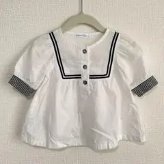 familiar セーラー襟 ホワイトシャツ【70】