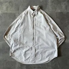 90s Ralph Lauren BDシャツ 刺繍ロゴ ベージュ 2XL 783