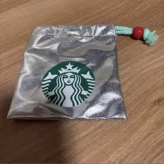 Starbucks スターバックス 巾着 ポーチ シルバー