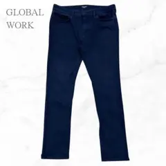 カジュアル　ポケット　ストレッチ　ストレートパンツ　メンズ　ネイビー　XL