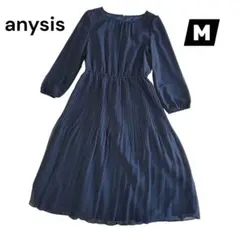 美品✨any SiS エニィスィス 入学式プリーツワンピース ネイビー M 2