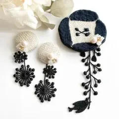 ミナペルホネンdear2wayブローチ ピアス イヤリングセットNO.223