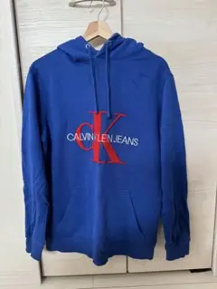 CALVIN KLEIN JEANS フード付きパーカー Lサイズ 青