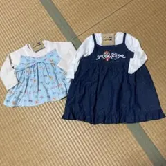 新品　アンパンマン 重ね着風長袖Tシャツ　ワンピース　ドキンちゃん　80 2着