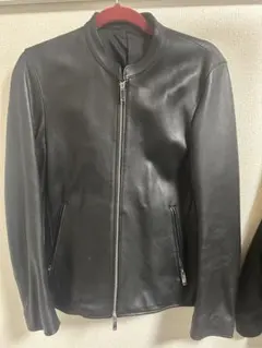 STUDIOUS ブラック レザー シングルライダースジャケット